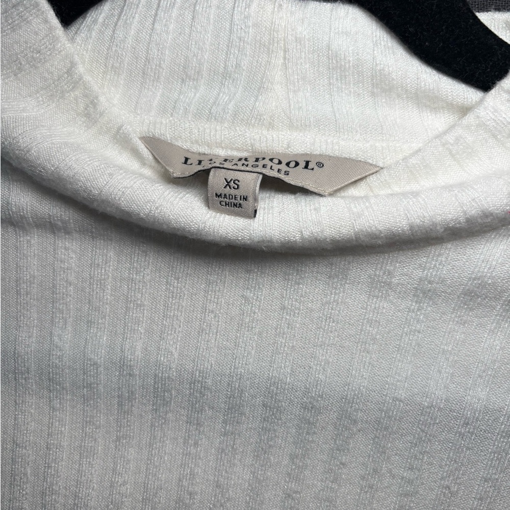 Liverpool White Mock Neck Ribbed Sweater - Picture 2 of 2